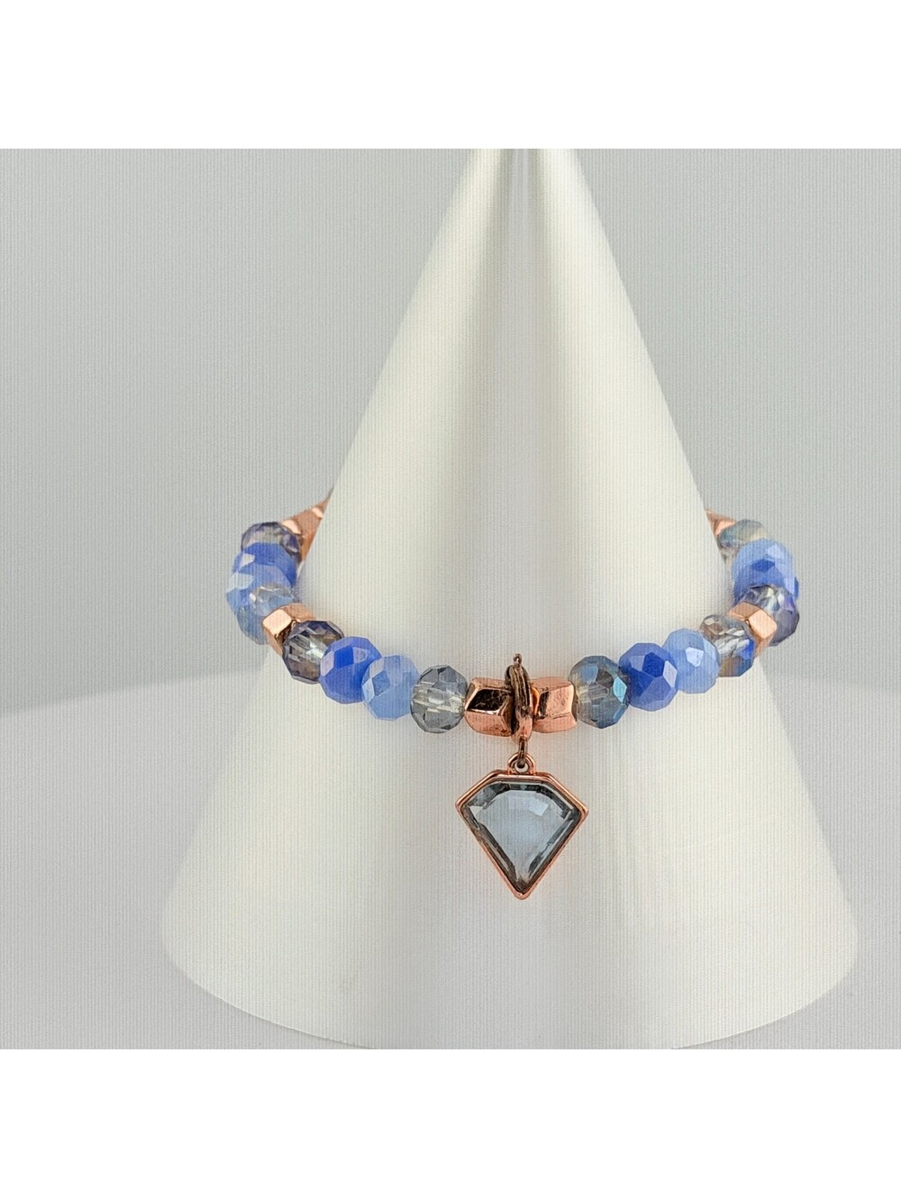 Bomb Party Single Stack Bracelet w/Charm - on Rose Gold #44